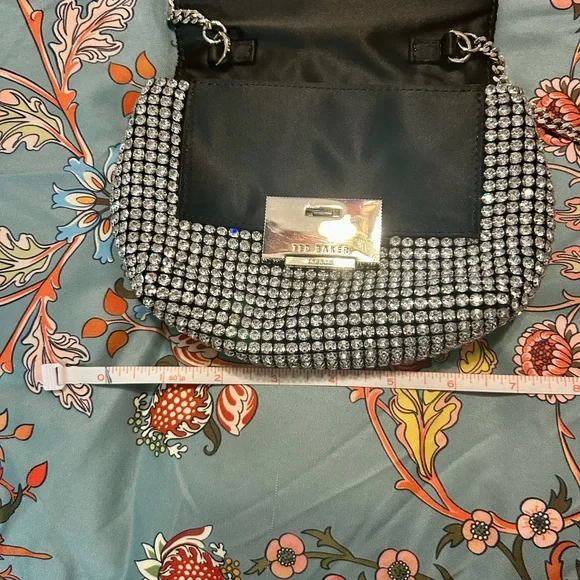 Brand New! Ted Baker London Black and Rhinestone Crossbody Bag - Picture 7 of 8